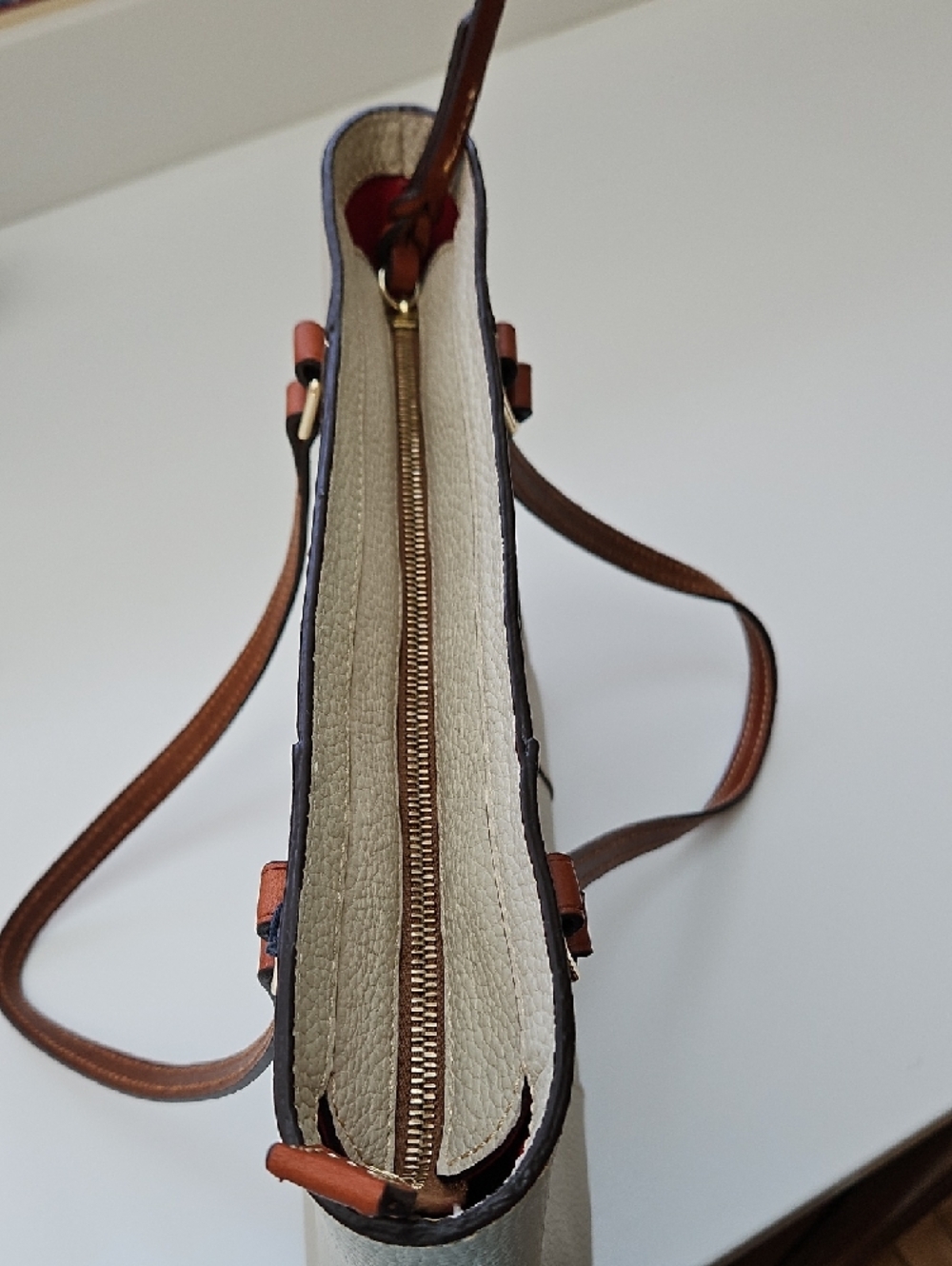 Dooney & Bourke Bone Pebble Leather Small Lexington Shoulder Bag - Picture 15 of 16